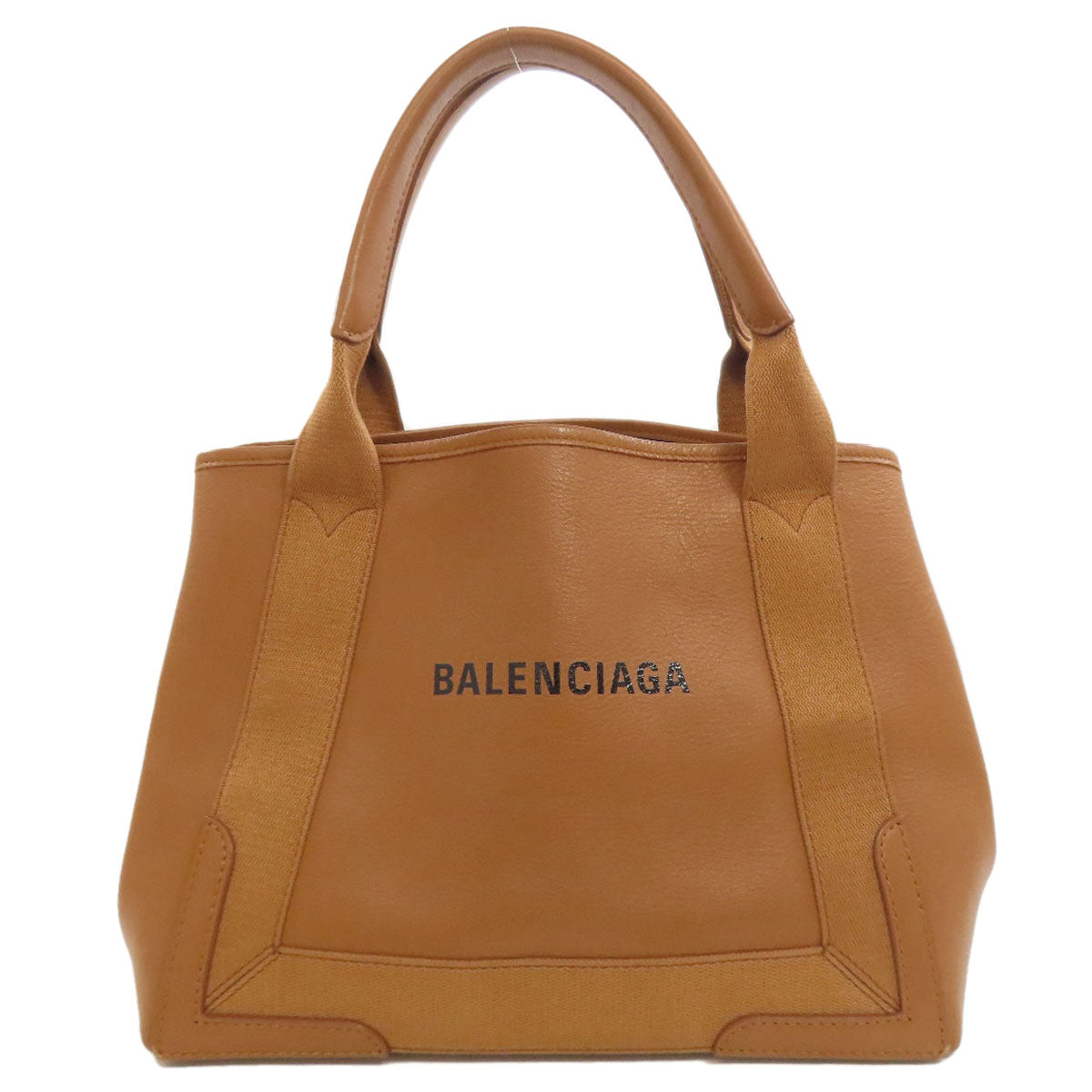 BALENCIAGA Handbag 339933 Calfskin Brown Navy Hippo S Women Used Authentic