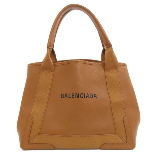 BALENCIAGA Handbag 339933 Calfskin Brown Navy Hippo S Women Used Authentic