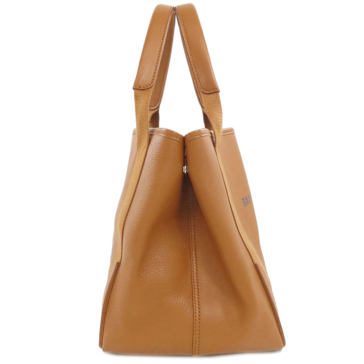 BALENCIAGA Handbag 339933 Calfskin Brown Navy Hippo S Women Used Authentic