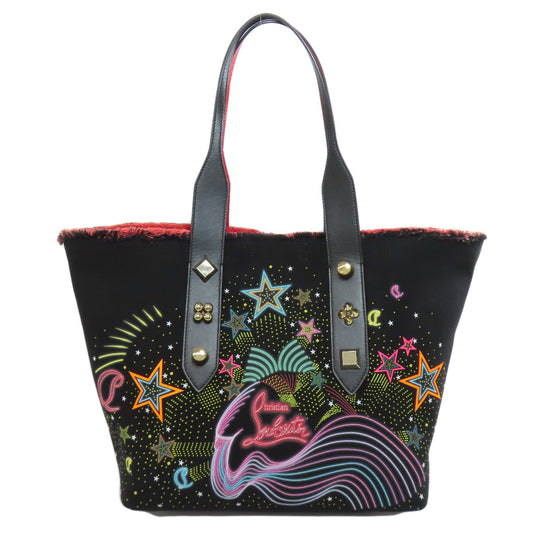 Christian Louboutin Tote Bag canvas black Starlight Collection