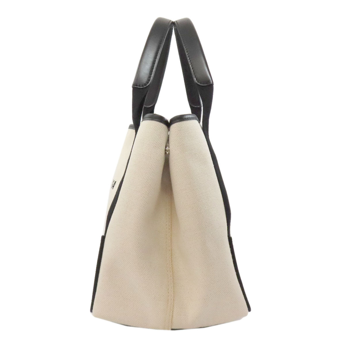 BALENCIAGA Handbag 339933 canvas white Navy Hippo S Women Used Authentic