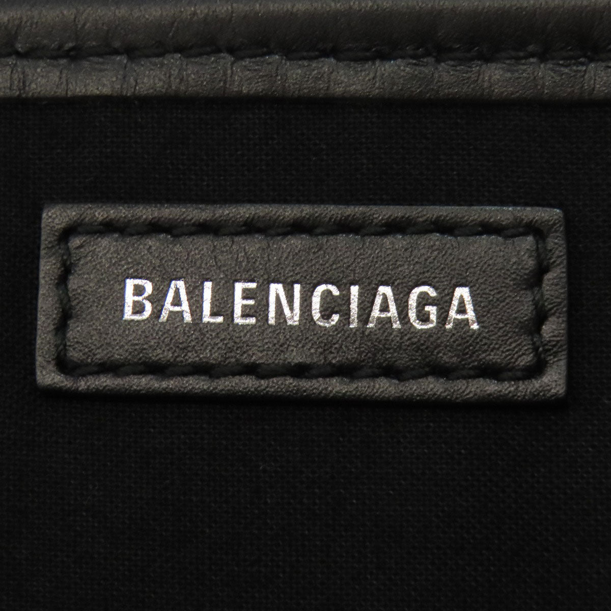 BALENCIAGA Handbag 339933 canvas white Navy Hippo S Women Used Authentic