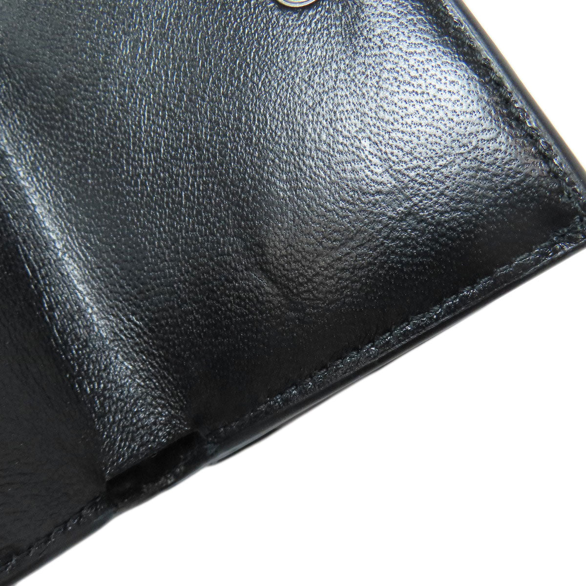 BALENCIAGA Bifold Wallet 600212 leather black B logo embossed Women Used Authentic