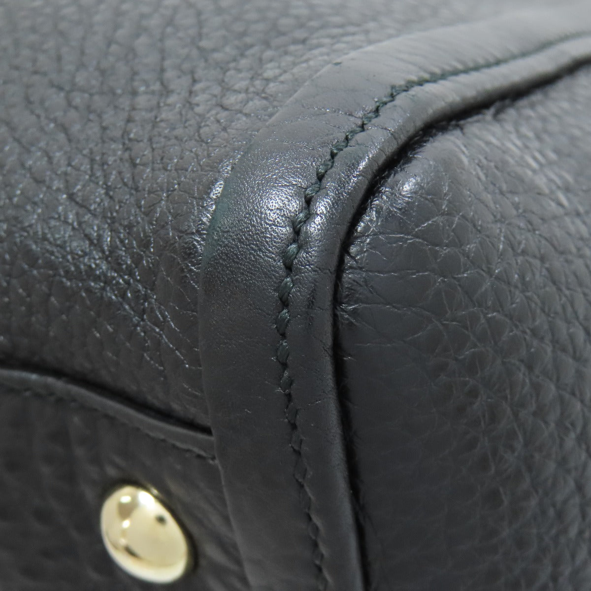 GUCCI Handbag 369176 leather black Soho Interlocking G Women Used Authentic