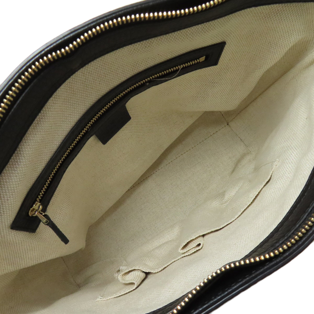 GUCCI Handbag 369176 leather black Soho Interlocking G Women Used Authentic