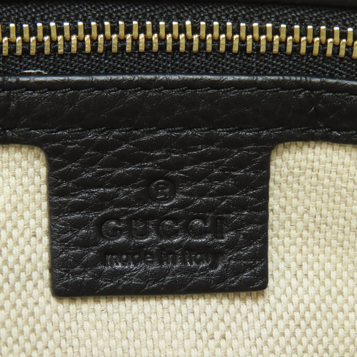 GUCCI Handbag 369176 leather black Soho Interlocking G Women Used Authentic