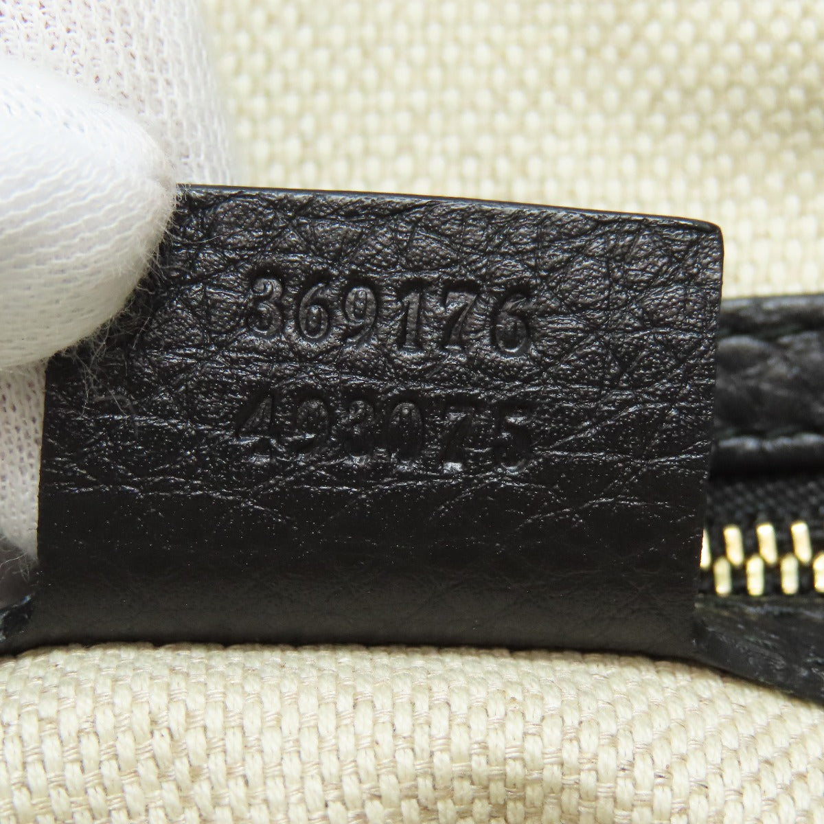 GUCCI Handbag 369176 leather black Soho Interlocking G Women Used Authentic