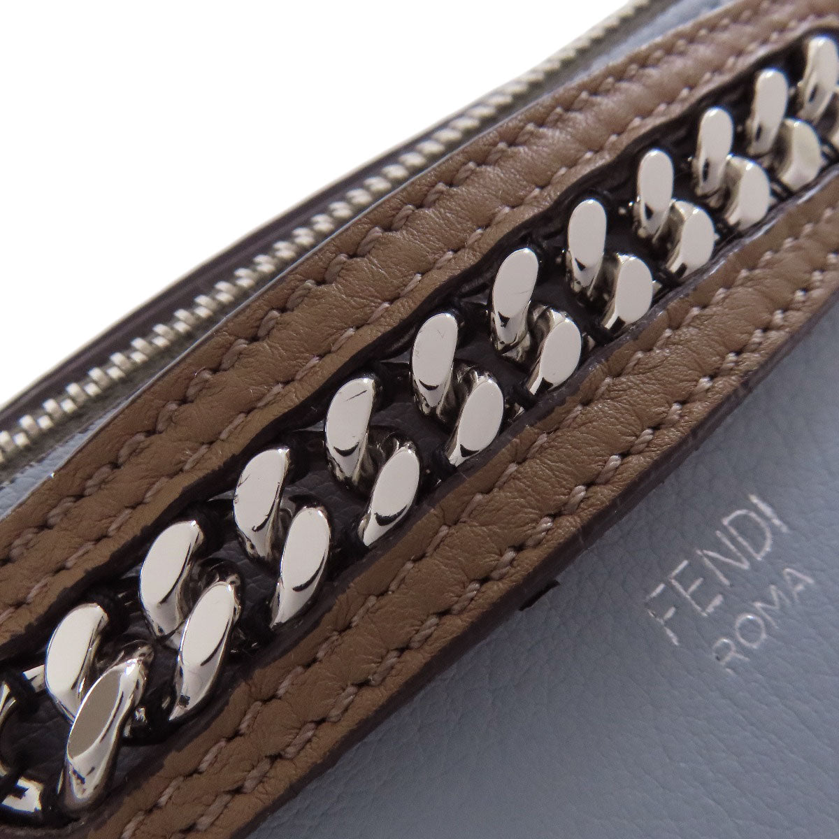 FENDI Handbag Calfskin blue By the way 2WAY Women Used Authentic