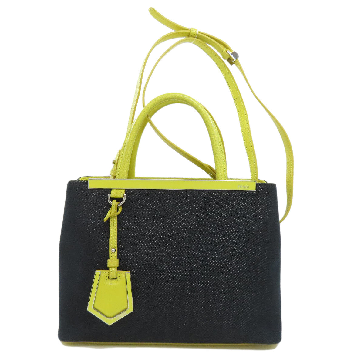 FENDI Handbag denim Navy 2 Joule 2WAY