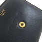 CELINE Bifold Wallet leather black Triomphe Flap Women Used Authentic