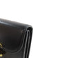 CELINE Bifold Wallet leather black Triomphe Flap Women Used Authentic