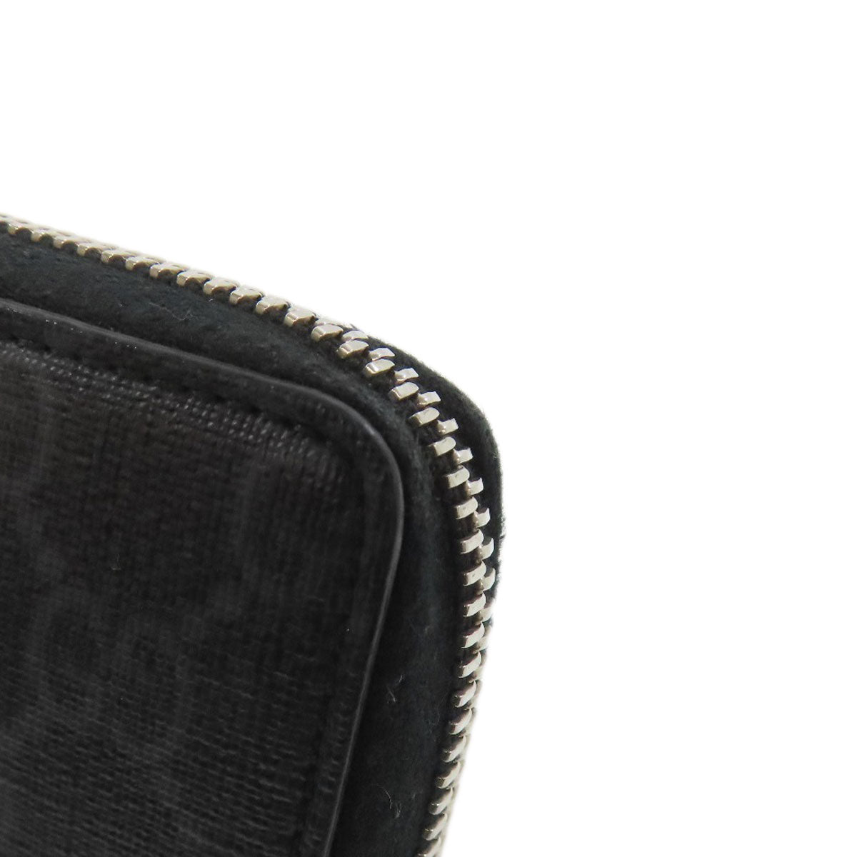 GUCCI Long Wallet Purse 408831 PVC black GG Supreme Shelly Line mens Used Authentic