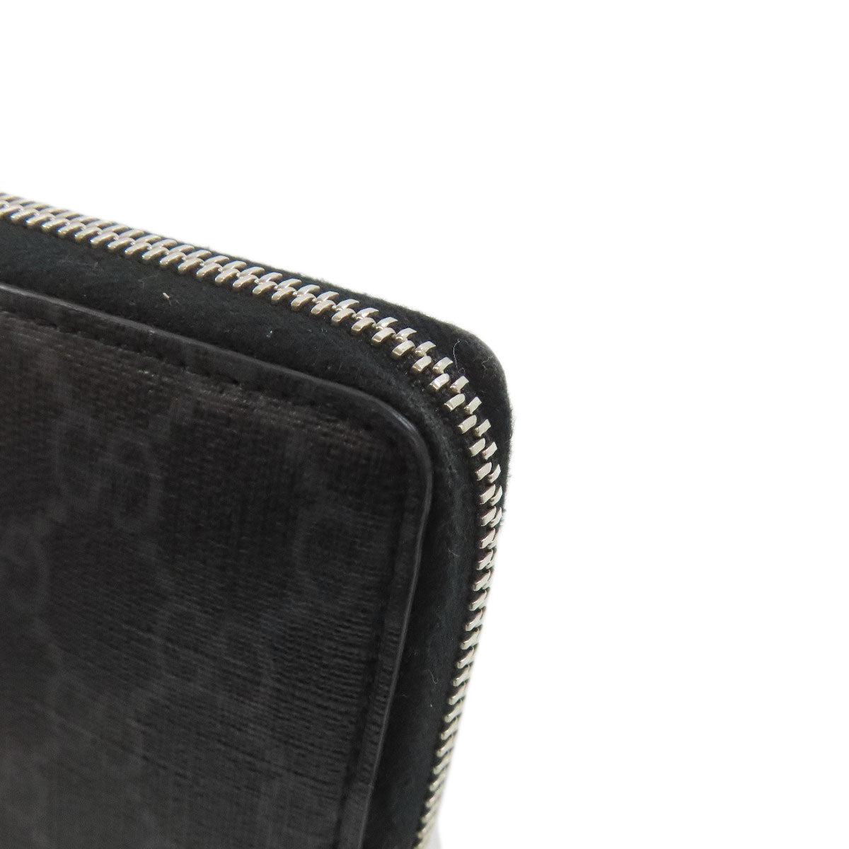 GUCCI Long Wallet Purse 408831 PVC black GG Supreme Shelly Line mens Used Authentic