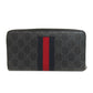 GUCCI Long Wallet Purse 408831 PVC black GG Supreme Shelly Line mens Used Authentic