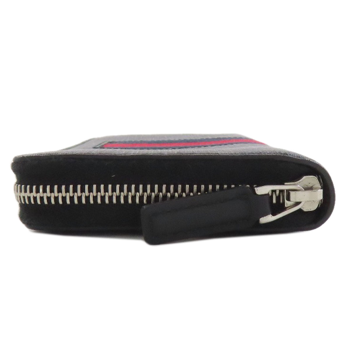 GUCCI Long Wallet Purse 408831 PVC black GG Supreme Shelly Line mens Used Authentic