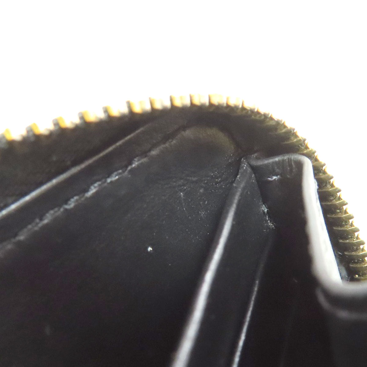 CELINE Coin case leather black Triomphe