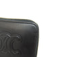 CELINE Coin case leather black Triomphe