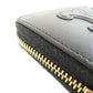 CELINE Coin case leather black Triomphe