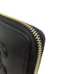 CELINE Coin case leather black Triomphe