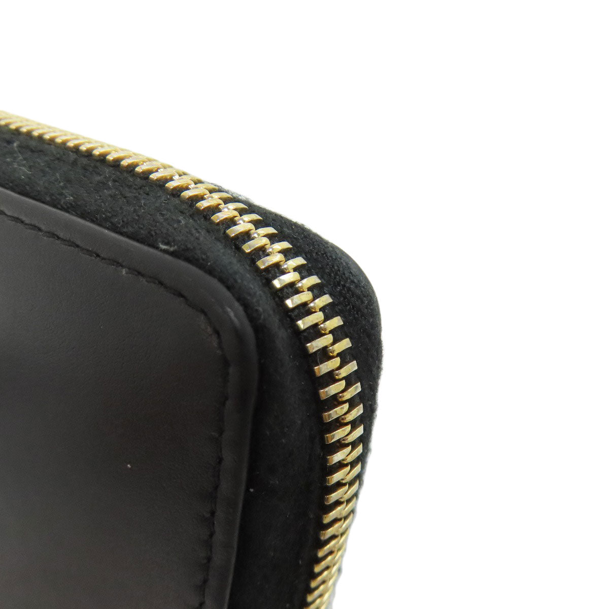 CELINE Coin case leather black Triomphe