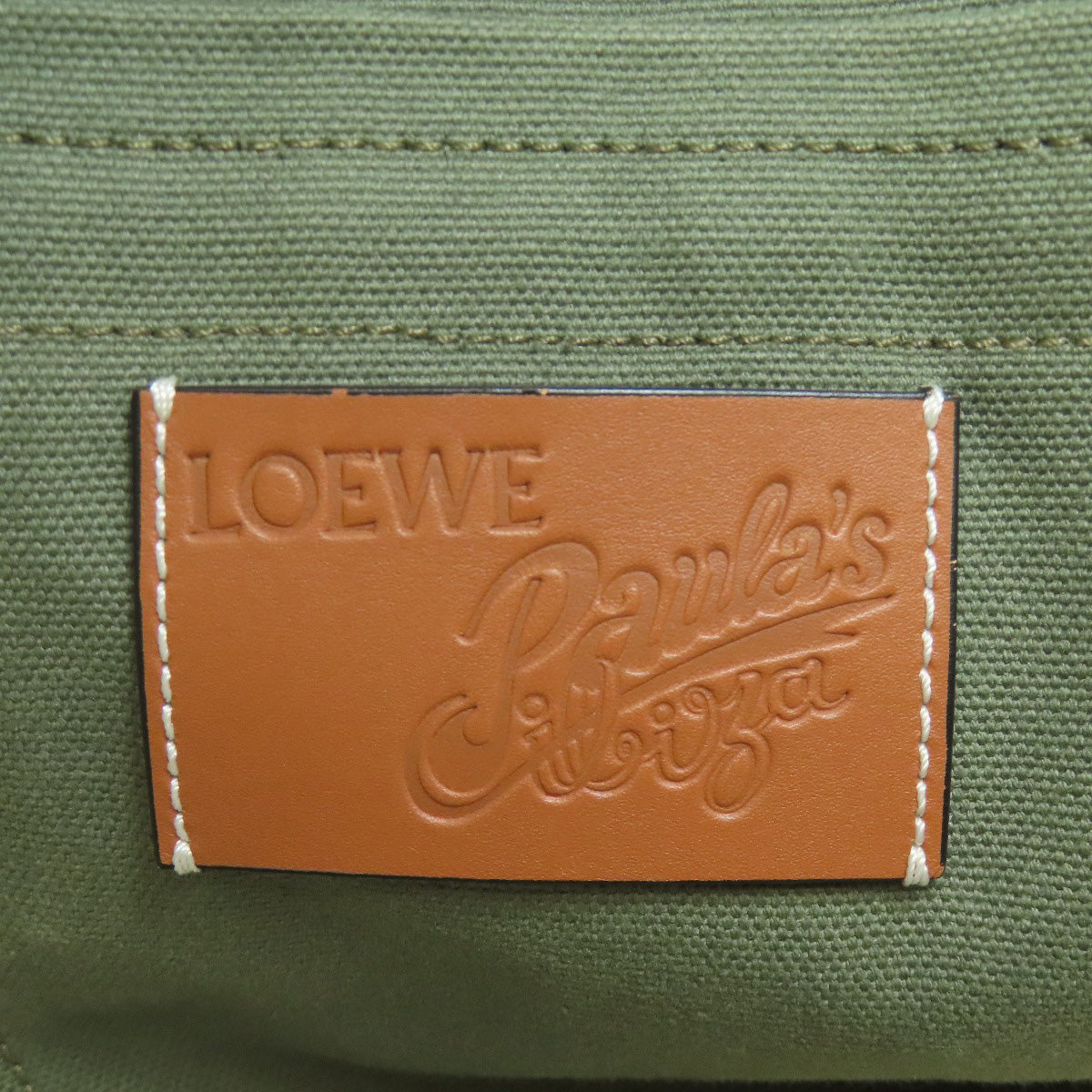 LOEWE Tote Bag canvas green Paula's Ibiza