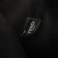 FENDI Tote Bag leather black logo Women Used Authentic