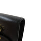 CELINE Bifold Wallet leather black Triomphe Flap Women Used Authentic