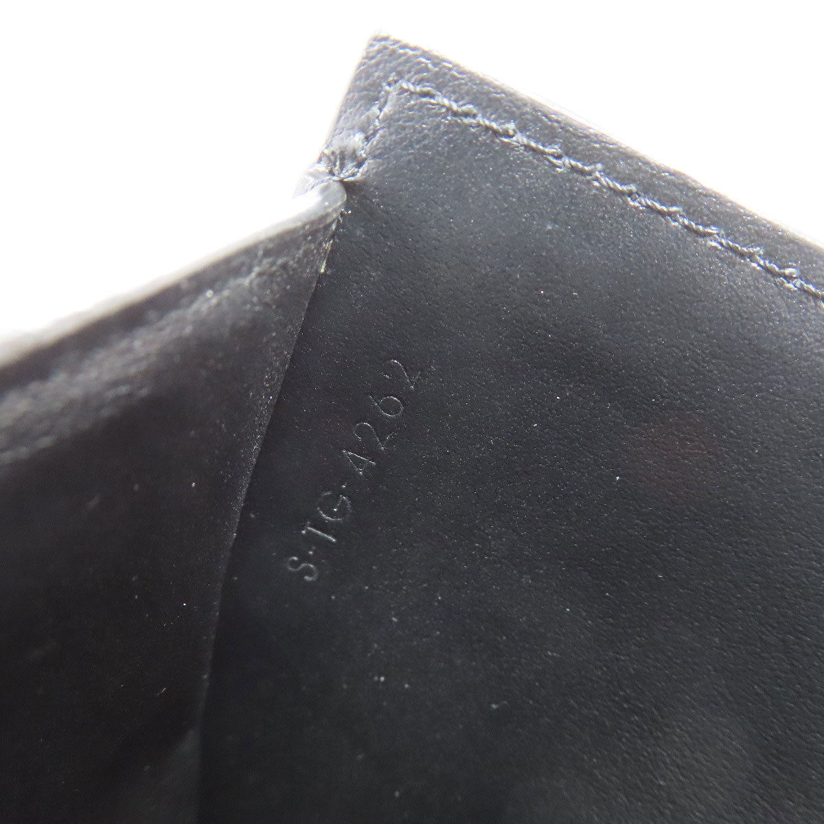 CELINE Bifold Wallet leather black Triomphe Flap Women Used Authentic