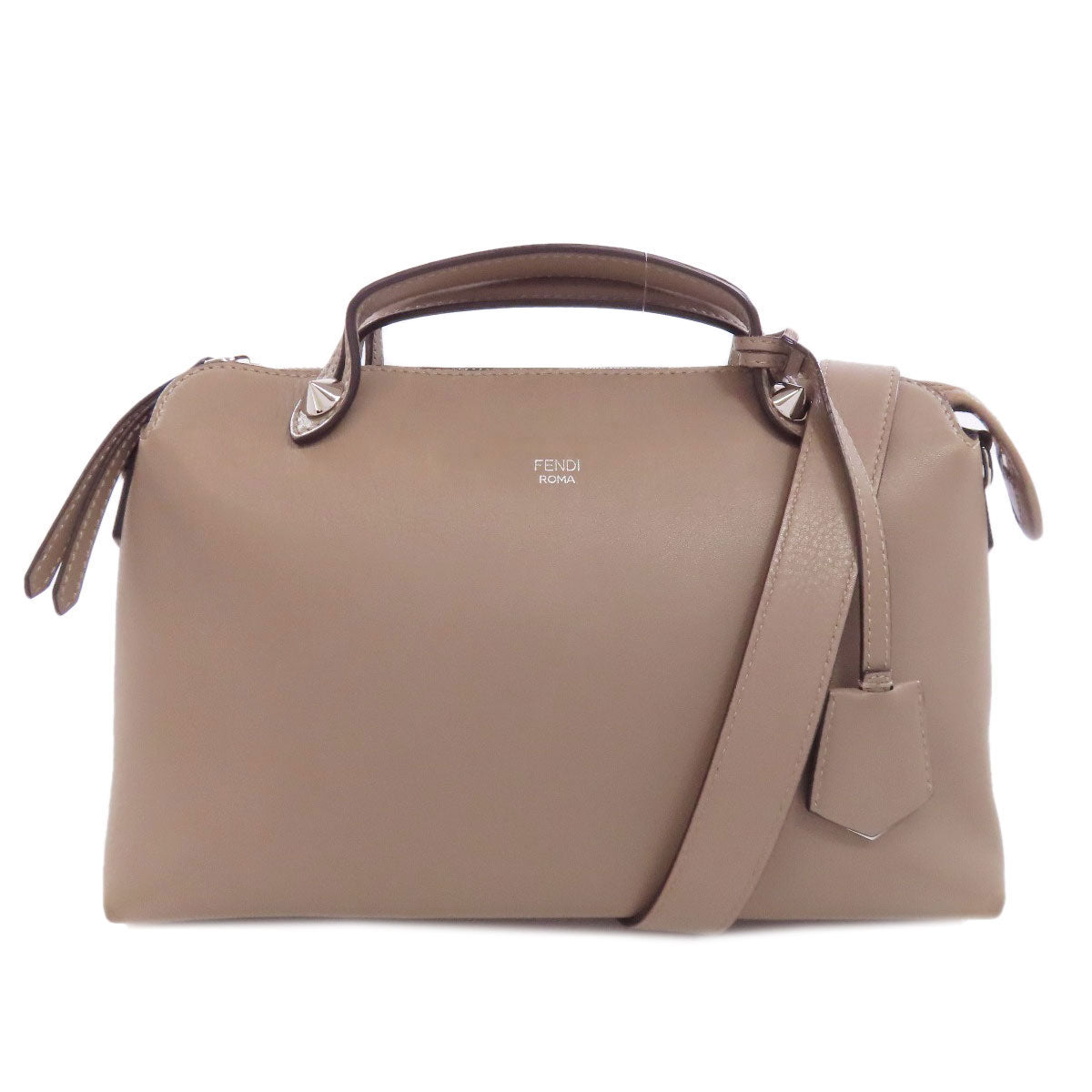 FENDI Handbag Calfskin Brown By the way 2WAY Women Used Authentic