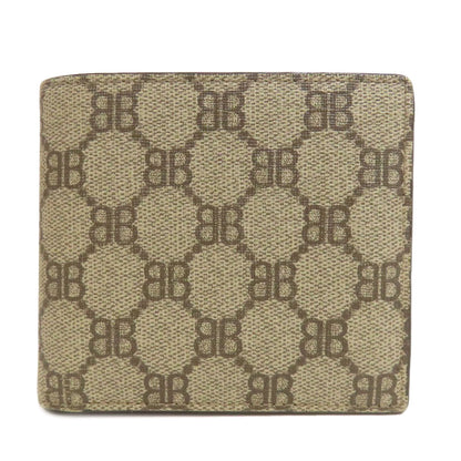 BALENCIAGA Bifold Wallet 680403 PVC Brown gucci collaboration Women Used Authentic