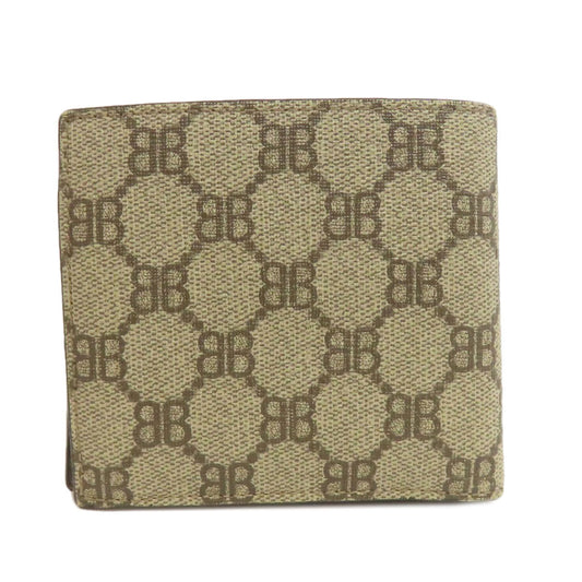 BALENCIAGA Bifold Wallet 680403 PVC Brown gucci collaboration Women Used Authentic