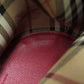 BURBERRY Shoulder Bag leather Red Long shoulder Women Used Authentic