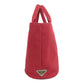 PRADA Tote Bag canvas Red Canapa Bucket 2WAY