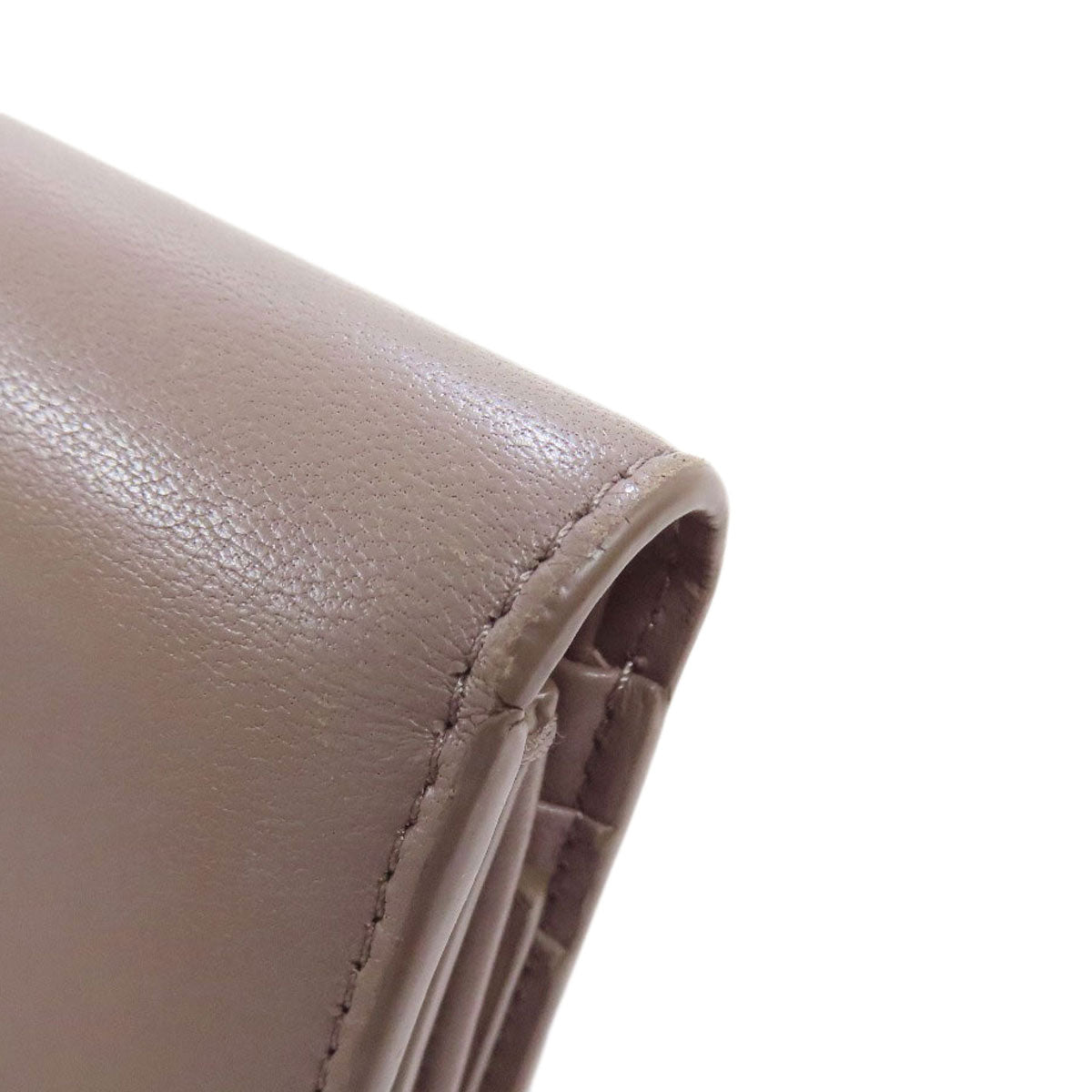 CELINE Bifold Wallet Calfskin gray Triomphe Flap Women Used Authentic