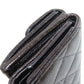 CHANEL Bifold Wallet Grained Calfskin Skin black Compact Wallet Matelasse Gold Metal Women Used Authentic