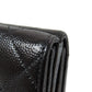 CHANEL Bifold Wallet Grained Calfskin Skin black Compact Wallet Matelasse Gold Metal Women Used Authentic