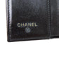 CHANEL Bifold Wallet Grained Calfskin Skin black Compact Wallet Matelasse Gold Metal Women Used Authentic
