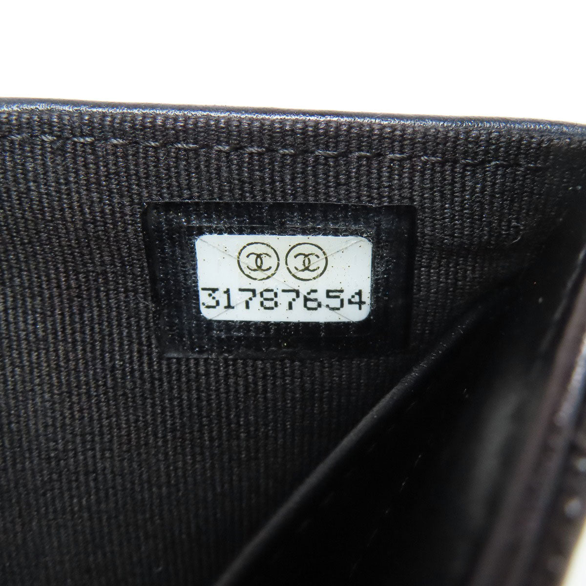 CHANEL Bifold Wallet Grained Calfskin Skin black Compact Wallet Matelasse Gold Metal Women Used Authentic
