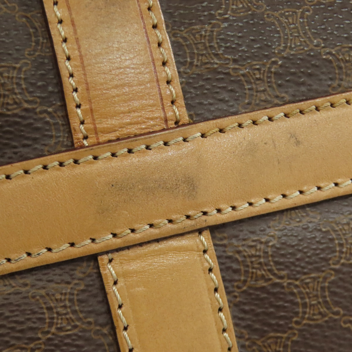 CELINE Boston Duffel bag PVC Brown Macadam Pattern