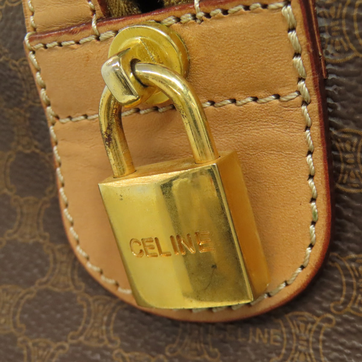CELINE Boston Duffel bag PVC Brown Macadam Pattern