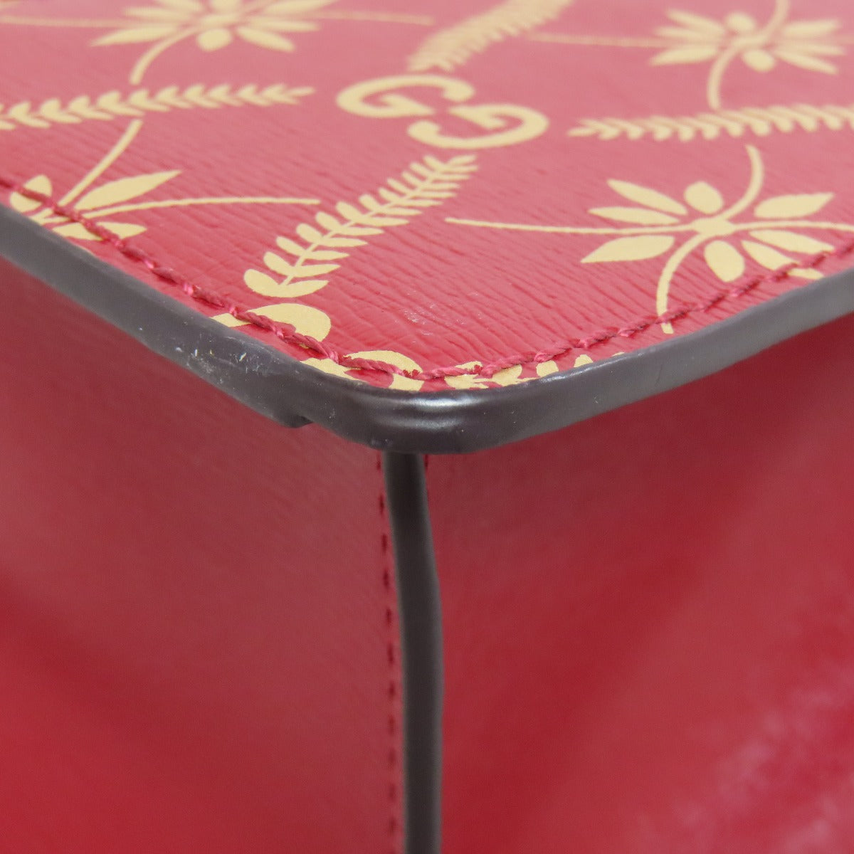 GUCCI Shoulder Bag 524405 leather Red Sylvie GG