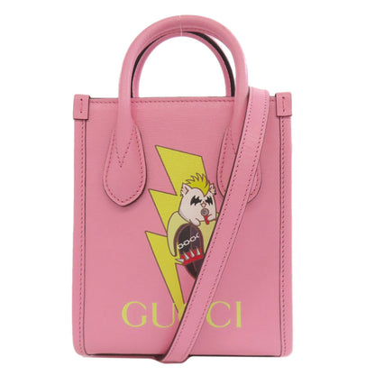 GUCCI Handbag 671623 leather pink Bananya collaboration 2WAY