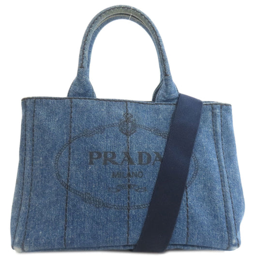 PRADA Handbag 1BG439 denim blue Canapa mini 2 WAY