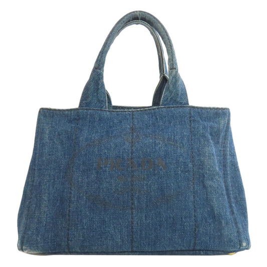 PRADA Tote Bag B1877B denim blue Canapa