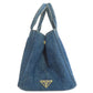 PRADA Tote Bag B1877B denim blue Canapa