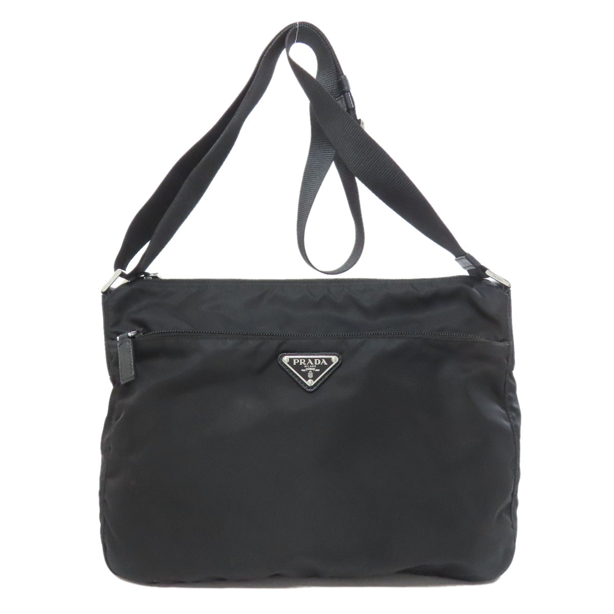 PRADA Shoulder Bag Nylon black logoMetal