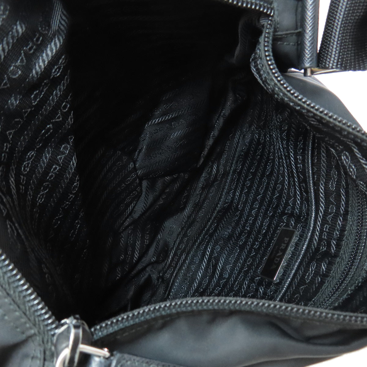 PRADA Shoulder Bag Nylon black logoMetal