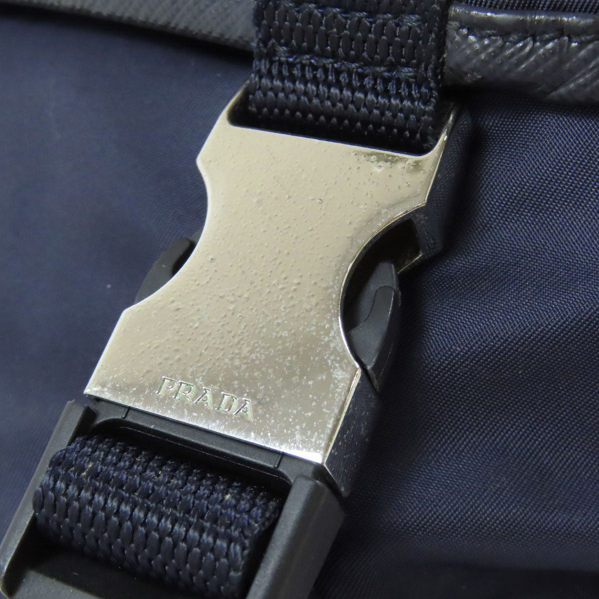 PRADA Sling bag Nylon Navy logoMetal