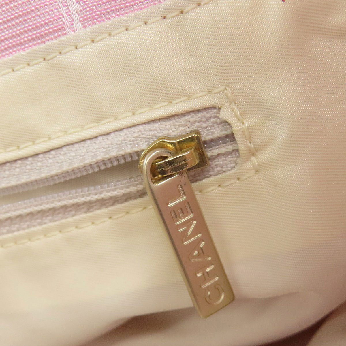 CHANEL Handbag Nylon jacquard pink New Travel Line PM