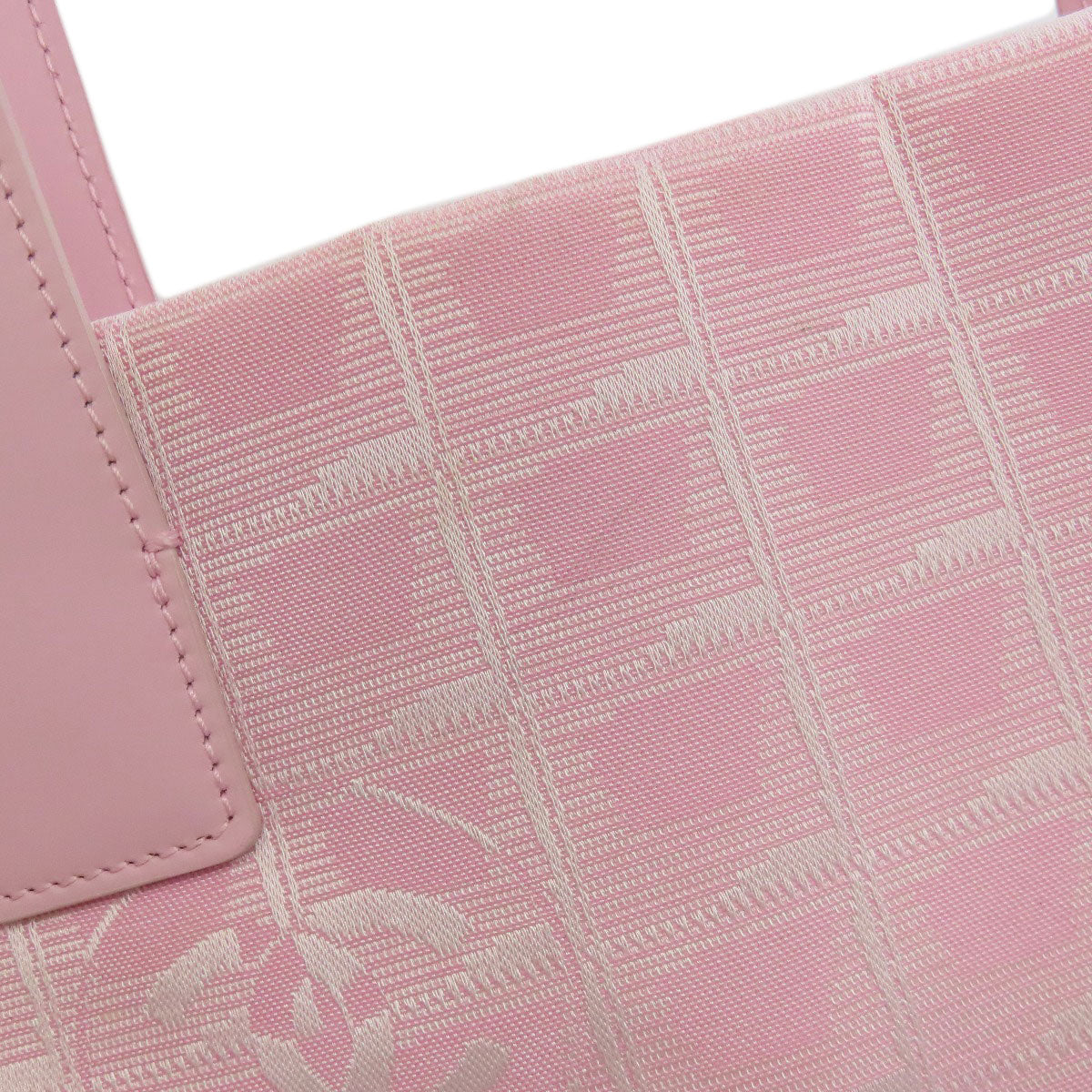 CHANEL Handbag Nylon jacquard pink New Travel Line PM